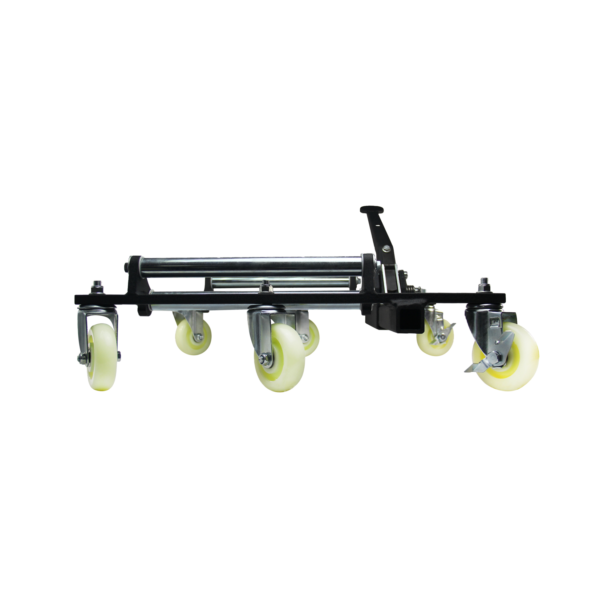 Trailer Valet 2000 lbs capacity RV and large trailer 6-wheel dolly, fits tires up to 13 inches wide, polyurethane casters, heavy-duty steel frame, ratcheting foot pedal, wrinkle black finish – Model TVWDX
